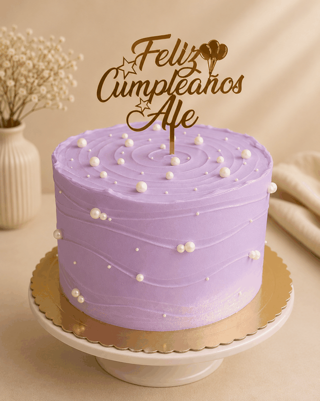 Cumpleaños Floral Deluxe - Torta Personalizada Cherry