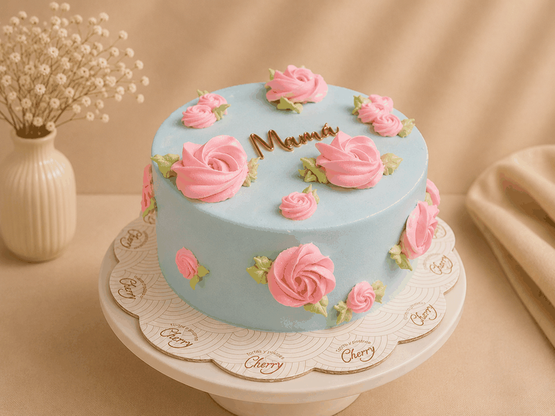 Día de la Madre Flores & Amor - Torta Personalizada Cherry
